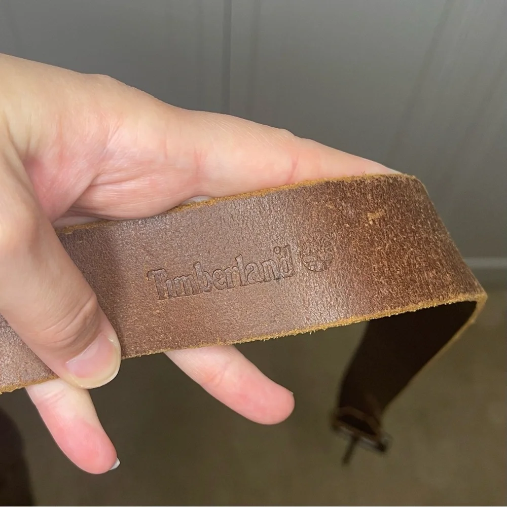 Timberland Dark Brown Leather Belt - Picture 6 of 7